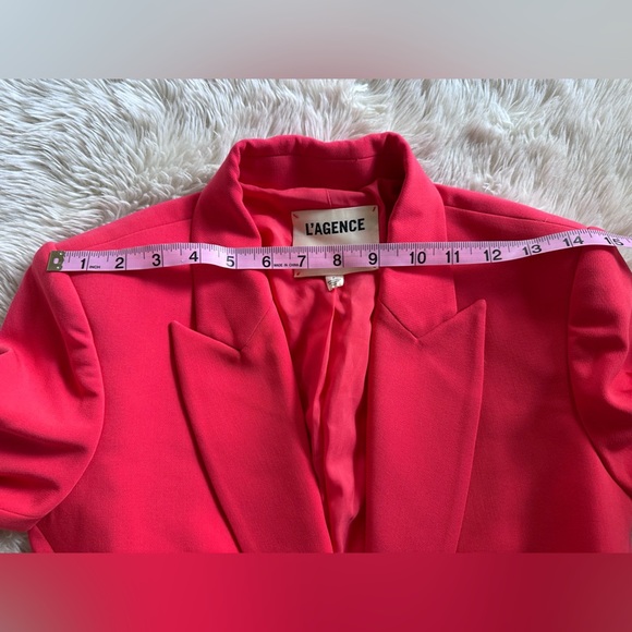 L’Agence Chamberlain Blazer Jacket in Hibiscus Coral Red Size 2 - Picture 10 of 16